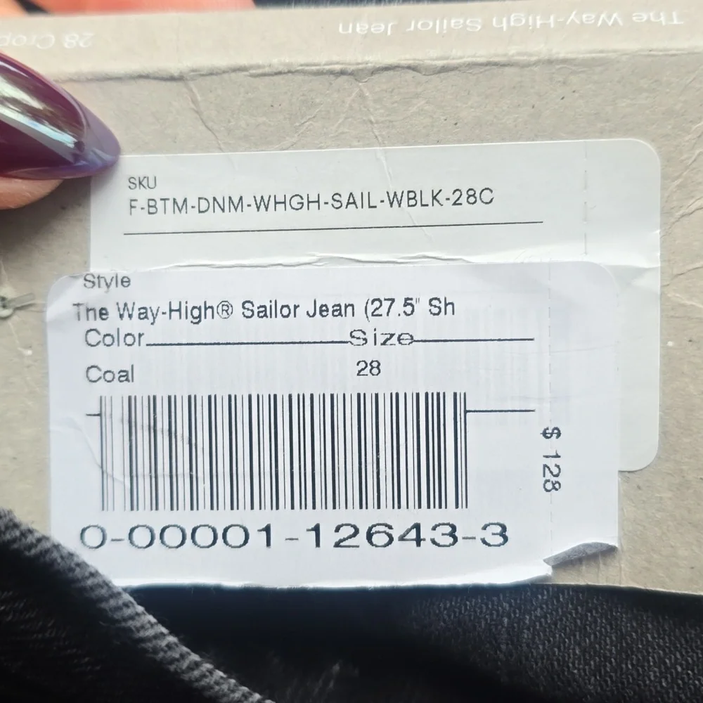 Everlane The Way-High Sailor Jean Coal Black 28 Crop Straight Leg - Picture 10 of 10